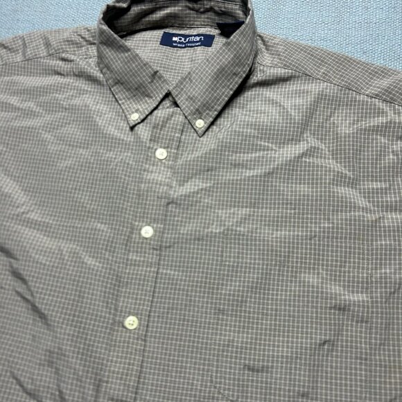 Puritan long sleeve button shirt polyester cotton blend plaid check men’s XL - Picture 3 of 7